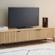 ACT NORDIC Jaipur TV bord, Top, Ramme og 3 Dr eg ru melamin, Stel mat sort ru pulverlakeret stl, 176.4x40x45 cm