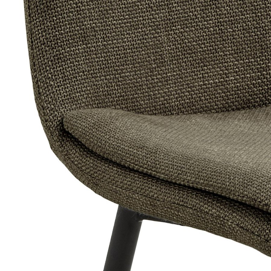 ACT NORDIC Becca spisebordsstol, Basel stof grn 77, Stel mat sort ru pulverlakeret stl, kasse 4 stk