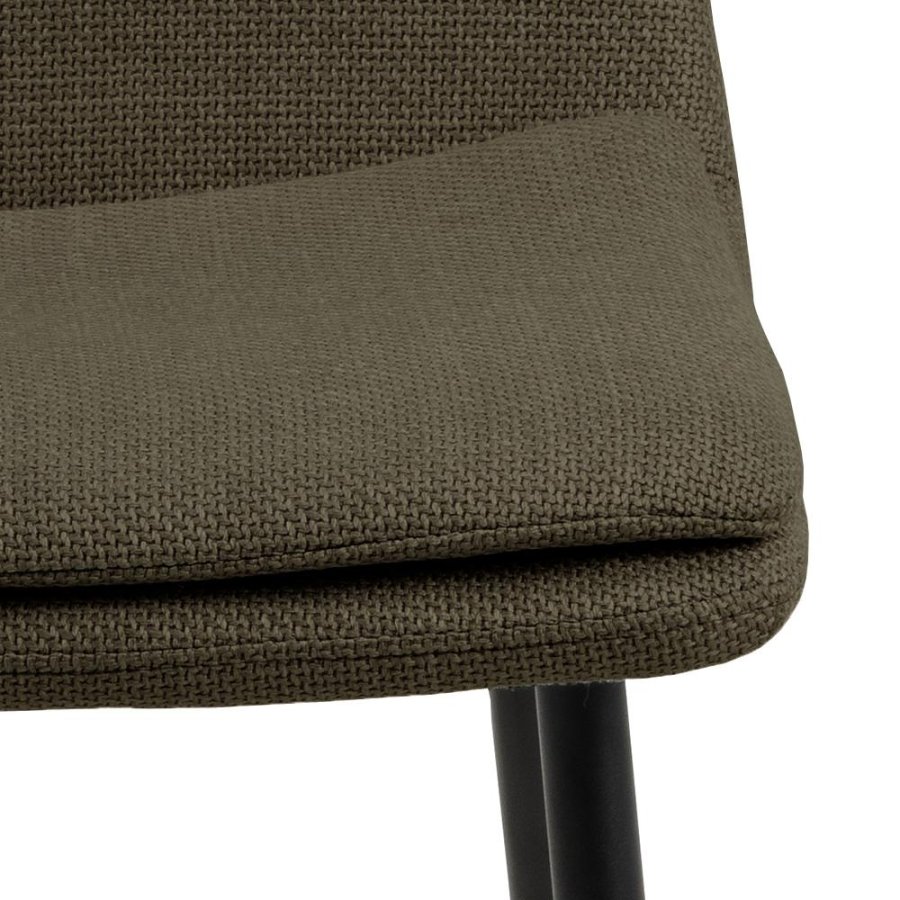 ACT NORDIC Becca spisebordsstol, Basel stof grn 77, Stel mat sort ru pulverlakeret stl, kasse 4 stk