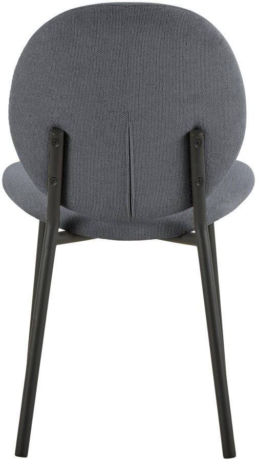 ACT NORDIC Cliff spisebordsstol, Caso stof antracit 17, Stel mat sort ru pulverlakeret stl med lynls, kasse 2 stk