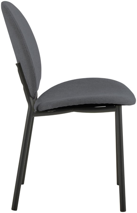 ACT NORDIC Cliff spisebordsstol, Caso stof antracit 17, Stel mat sort ru pulverlakeret stl med lynls, kasse 2 stk