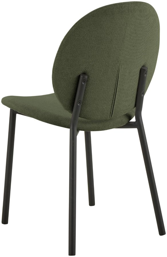 ACT NORDIC Cliff spisebordsstol, Caso stof skovgrn 162, Stel mat sort ru pulverlakeret stl med lynls, kasse 2 stk, kasse 3 af 3