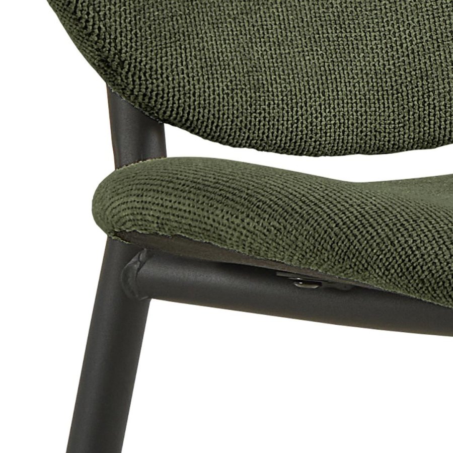 ACT NORDIC Cliff spisebordsstol, Caso stof skovgrn 162, Stel mat sort ru pulverlakeret stl med lynls, kasse 2 stk, kasse 3 af 3