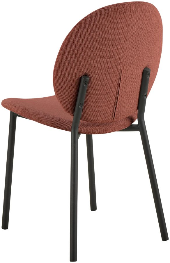 ACT NORDIC Cliff spisebordsstol, Caso stof terracotta 18, Stel mat sort ru pulverlakeret stl med lynls, kasse 2 stk