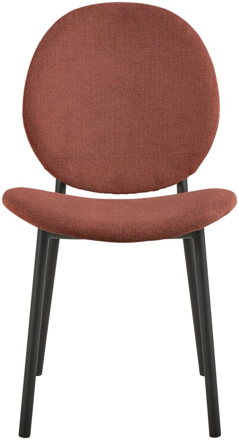 ACT NORDIC Cliff spisebordsstol, Caso stof terracotta 18, Stel mat sort ru pulverlakeret stl med lynls, kasse 2 stk