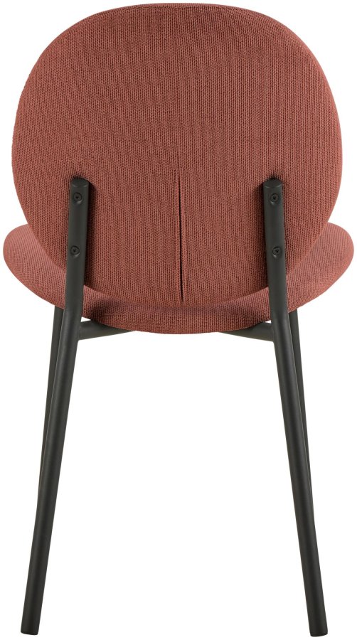 ACT NORDIC Cliff spisebordsstol, Caso stof terracotta 18, Stel mat sort ru pulverlakeret stl med lynls, kasse 2 stk