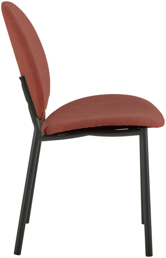 ACT NORDIC Cliff spisebordsstol, Caso stof terracotta 18, Stel mat sort ru pulverlakeret stl med lynls, kasse 2 stk