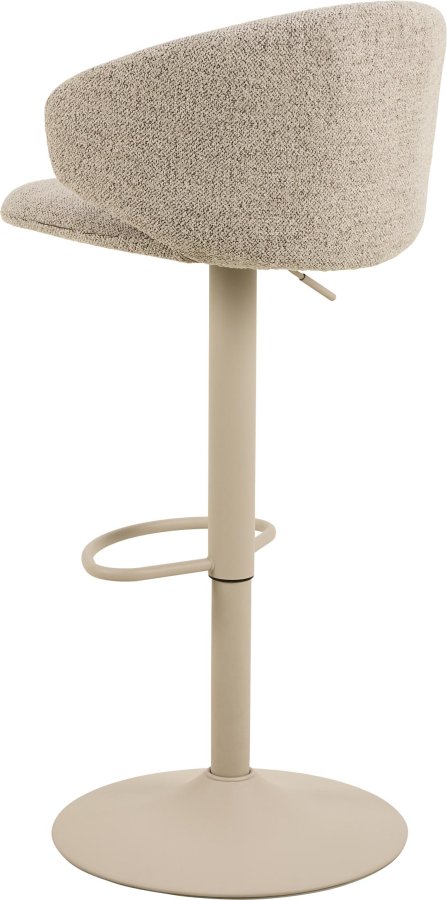 ACT NORDIC Ella barstol, Monza stof beige 60, trompet Stel gr ru pulverlakeret stl med drejefunktion, fodsttte, gaspatron og hndtag, kasse 2 stk