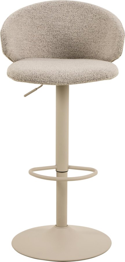ACT NORDIC Ella barstol, Monza stof beige 60, trompet Stel gr ru pulverlakeret stl med drejefunktion, fodsttte, gaspatron og hndtag, kasse 2 stk