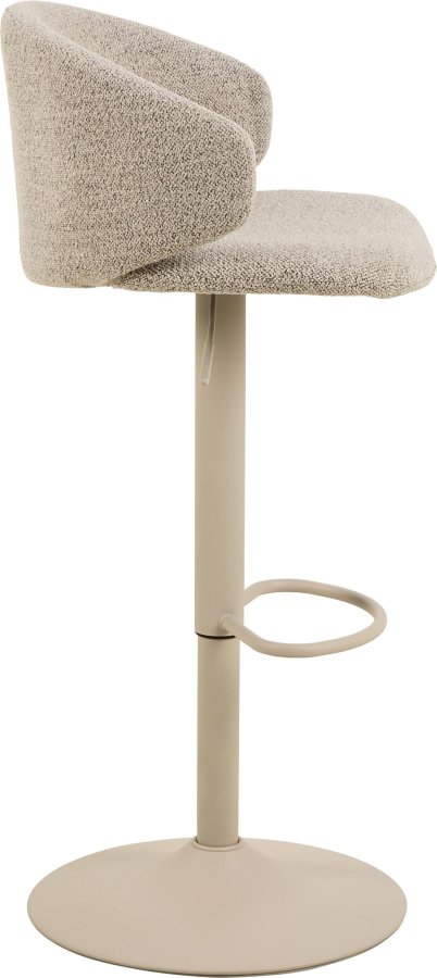 ACT NORDIC Ella barstol, Monza stof beige 60, trompet Stel gr ru pulverlakeret stl med drejefunktion, fodsttte, gaspatron og hndtag, kasse 2 stk