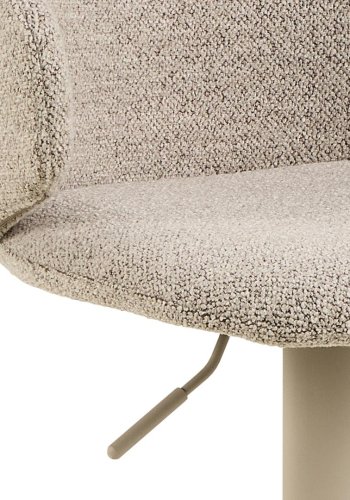 ACT NORDIC Ella barstol, Monza stof beige 60, trompet Stel gr ru pulverlakeret stl med drejefunktion, fodsttte, gaspatron og hndtag, kasse 2 stk