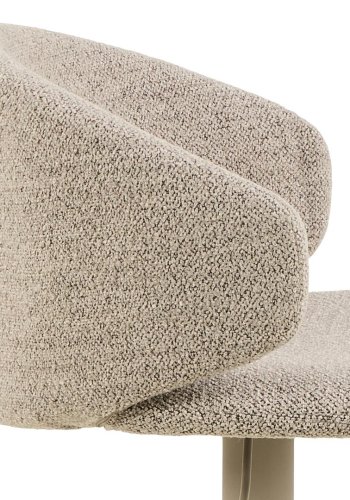 ACT NORDIC Ella barstol, Monza stof beige 60, trompet Stel gr ru pulverlakeret stl med drejefunktion, fodsttte, gaspatron og hndtag, kasse 2 stk