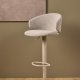 ACT NORDIC Ella barstol, Monza stof beige 60, trompet Stel gr ru pulverlakeret stl med drejefunktion, fodsttte, gaspatron og hndtag, kasse 2 stk