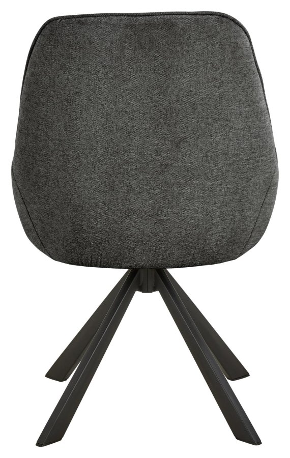 ACT NORDIC Carlton spisebordsstol, Apia stof mrkegr 458, 4-stjernet Stel mat sort ru pulverlakeret stl med drejefunktion og posefjedre, kasse 2 stk