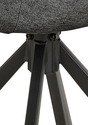 ACT NORDIC Carlton spisebordsstol, Apia stof mrkegr 458, 4-stjernet Stel mat sort ru pulverlakeret stl med drejefunktion og posefjedre, kasse 2 stk