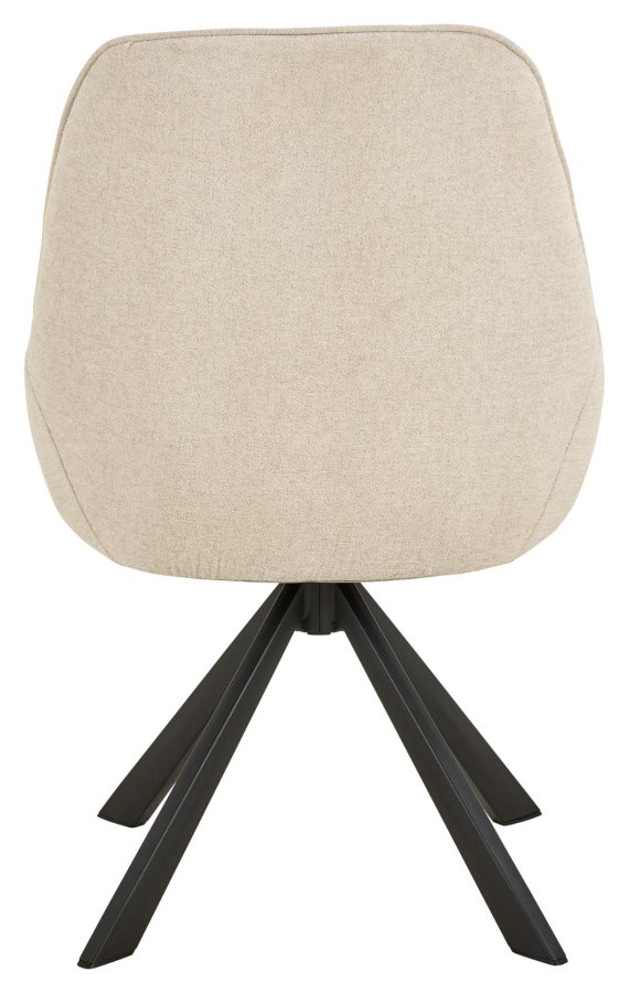 ACT NORDIC Carlton spisebordsstol, Apia stof beige 453, 4-stjernet Stel mat sort ru pulverlakeret stl med drejefunktion og posefjedre, kasse 2 stk