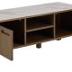 ACT NORDIC Southampton TV bord, Top creme poleret keramik, Ramme, 2 Dr, Hylde og Stel rg NC lak egefiner med organisk kant og bent rum, 120x40x45 cm