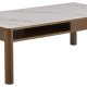 ACT NORDIC Southampton rektangulr sofabord, Top creme poleret keramik, Skuffe og Stel rg NC lak egefiner med organisk kant, skjult opbevaring og bent rum, 130x70x45 cm