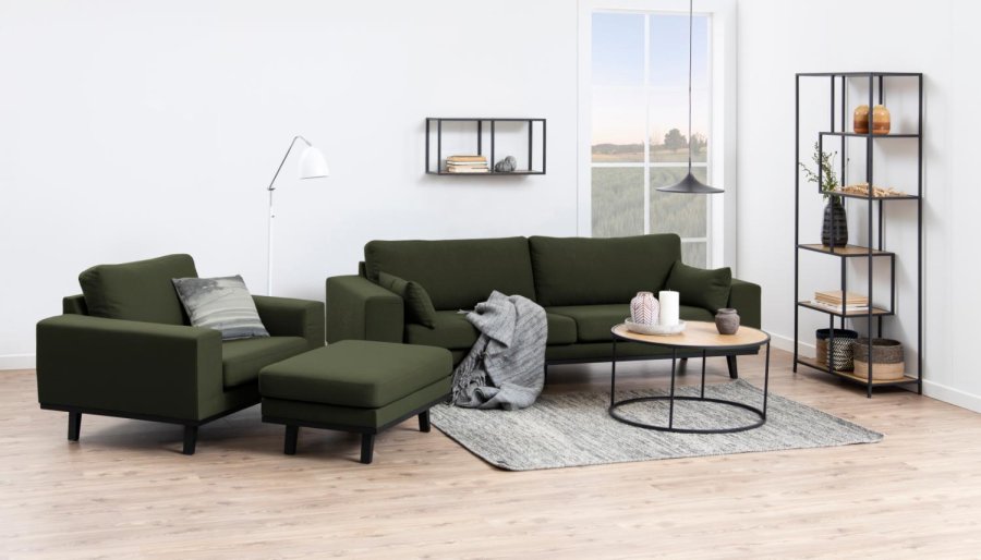 ACT NORDIC Seaford sofabord, rund - natur papir vild eg og sort metal (80)