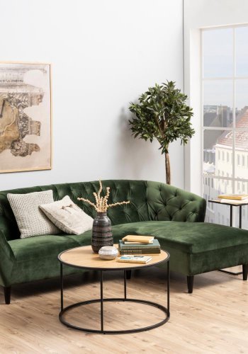 ACT NORDIC Seaford sofabord, rund - natur papir vild eg og sort metal (80)