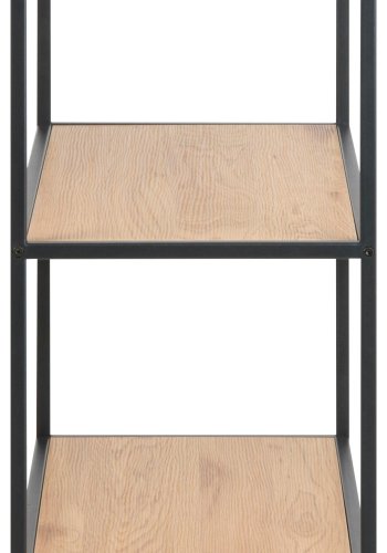 ACT NORDIC Seaford reol, m. 4 hylder - natur vild eg papir og sort metal