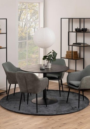 ACT NORDIC Seaford reol, m. 4 hylder - natur vild eg papir og sort metal