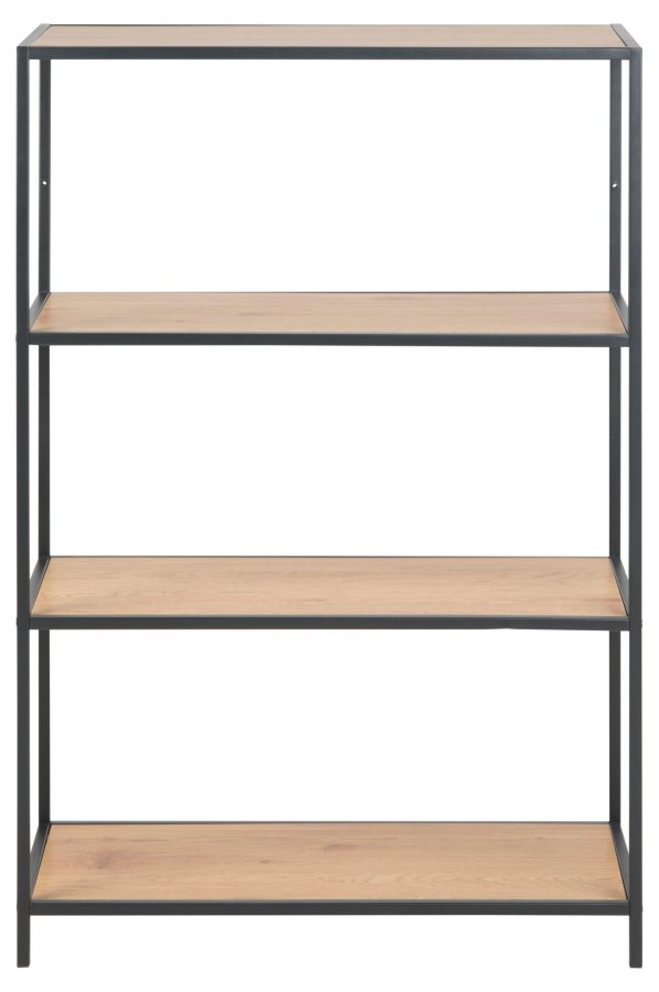 ACT NORDIC Seaford reol, m. 3 hylder - natur vild eg papir og sort metal