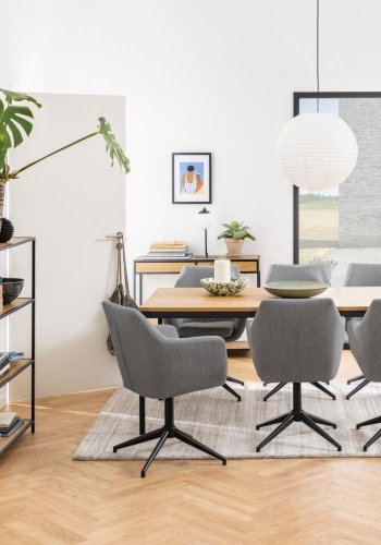 ACT NORDIC Seaford reol, m. 3 hylder - natur vild eg papir og sort metal