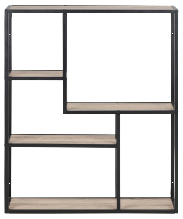 ACT NORDIC Seaford vghylde, m. 3 hylder - natur sonoma papir eg og sort metal (91x75)