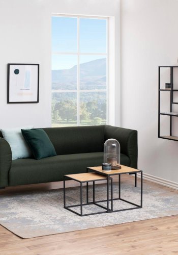 ACT NORDIC Seaford vghylde, m. 3 hylder - natur sonoma papir eg og sort metal (91x75)