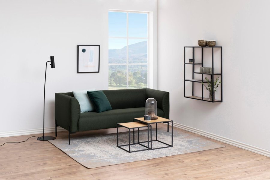 ACT NORDIC Seaford vghylde, m. 3 hylder - natur sonoma papir eg og sort metal (91x75)