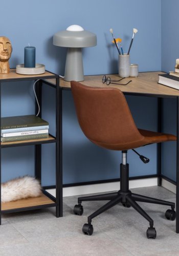 ACT NORDIC Seaford reol, m. 2 hylder - natur vild eg papir og sort metal