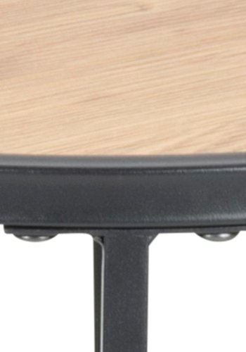 ACT NORDIC Seaford hjrnebord, rund - natur vild eg papir og sort metal (40)