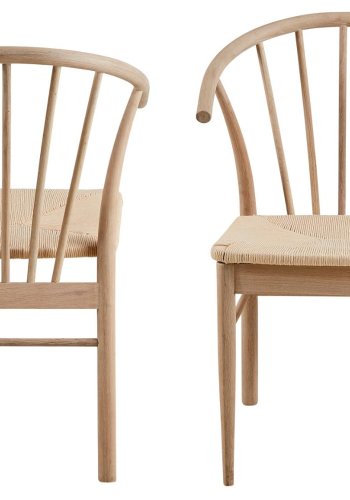 ACT NORDIC Cassandra spisebordsstol, m. armln - off white papirflet og hvidpigmenteret eg 