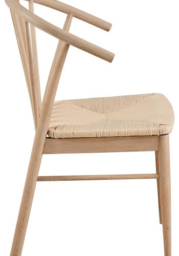 ACT NORDIC Cassandra spisebordsstol, m. armln - off white papirflet og hvidpigmenteret eg 