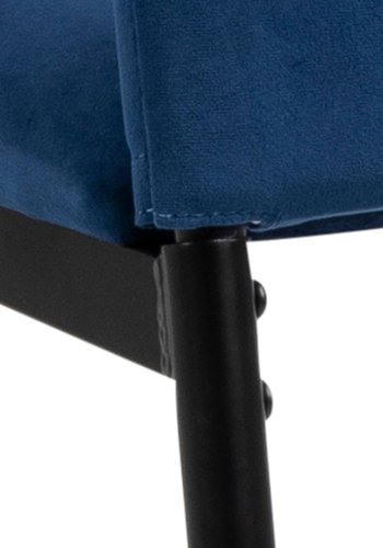 ACT NORDIC Demina spisebordsstol - mrkebl polyester og sort metal