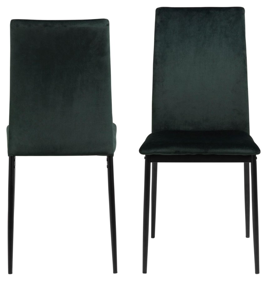 ACT NORDIC Demina spisebordsstol - mrkegrn polyester og sort metal