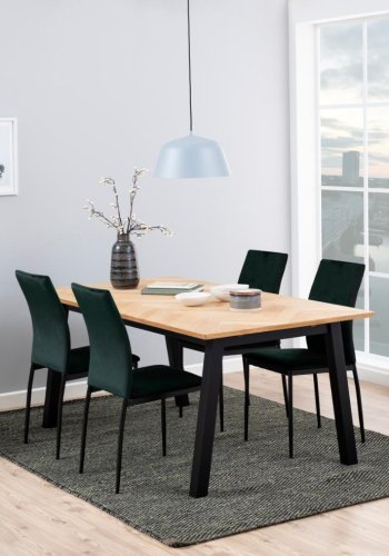 ACT NORDIC Demina spisebordsstol - mrkegrn polyester og sort metal