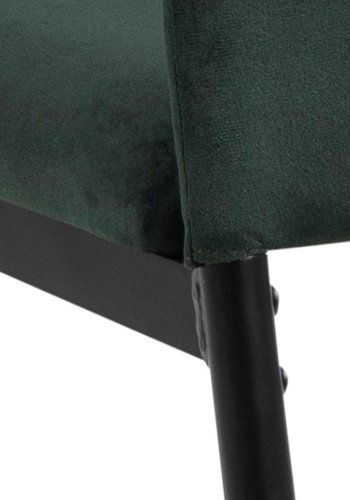 ACT NORDIC Demina spisebordsstol - mrkegrn polyester og sort metal