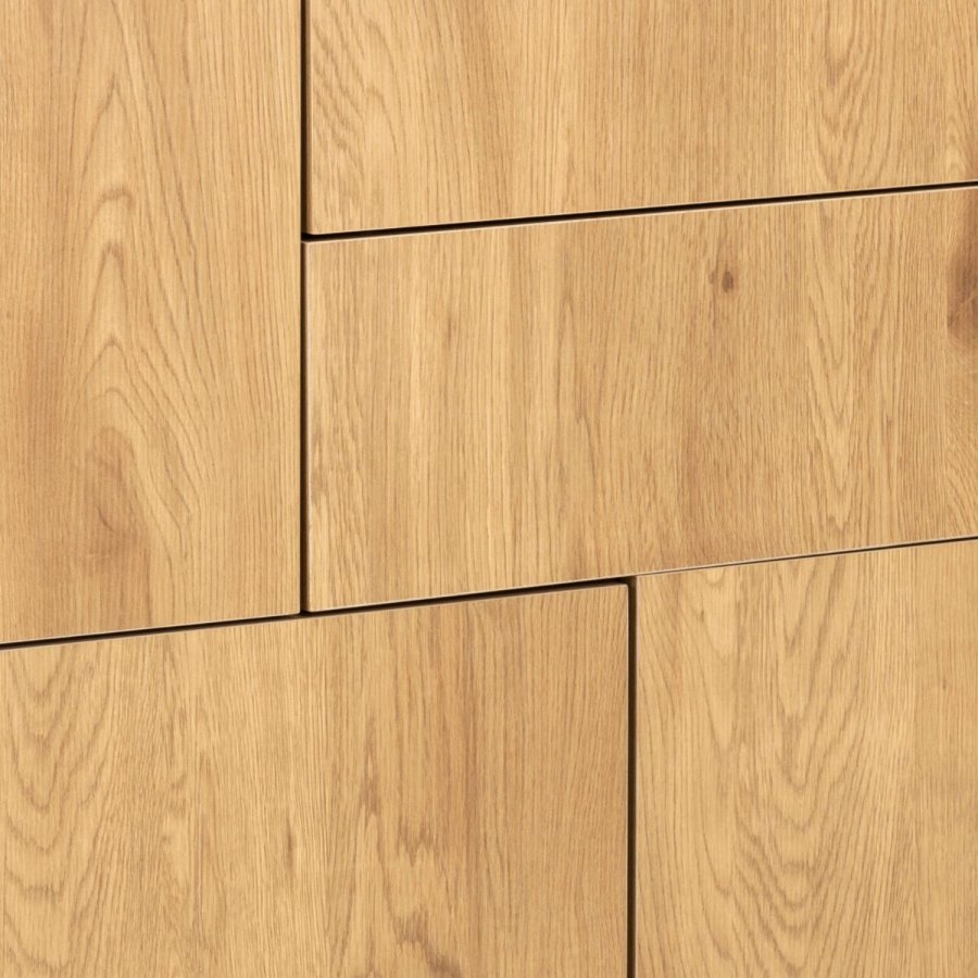 ACT NORDIC Seaford sknk, m. 3 lger og 2 skuffer - natur vild eg papir og sort MDF/metal