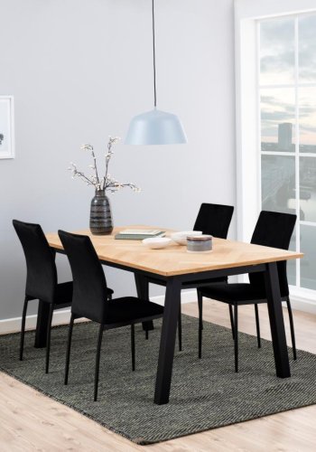 ACT NORDIC Demina spisebordsstol - sort polyester og sort metal