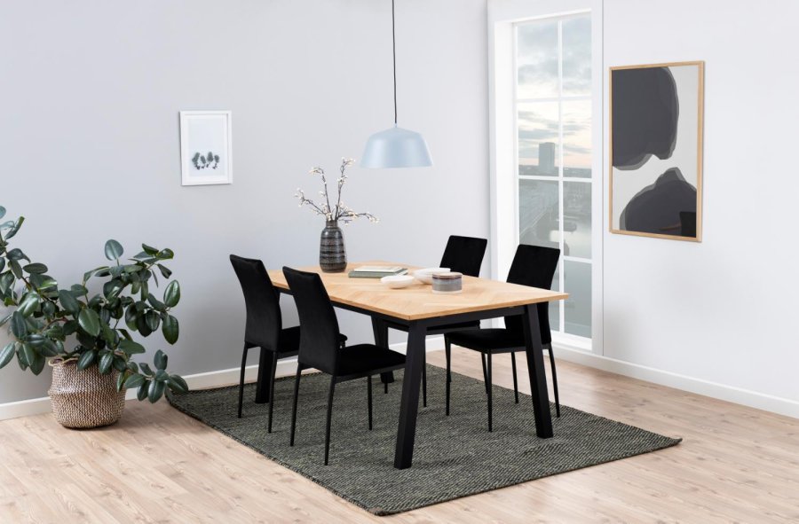 ACT NORDIC Demina spisebordsstol - sort polyester og sort metal