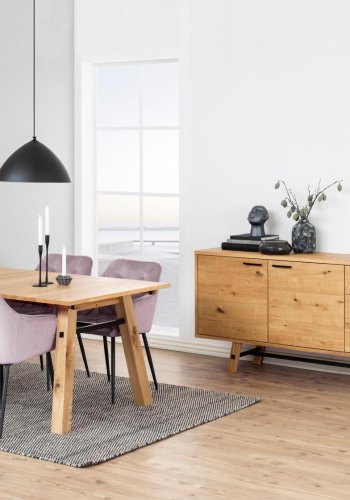 ACT NORDIC Brooke spisebordsstol, m. armln - dusty rose polyester og sort metal