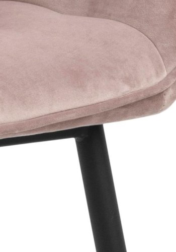 ACT NORDIC Brooke spisebordsstol, m. armln - dusty rose polyester og sort metal