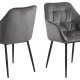 ACT NORDIC Brooke spisebordsstol, m. armln - mrkegr polyester og sort metal