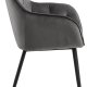 ACT NORDIC Brooke spisebordsstol, m. armln - mrkegr polyester og sort metal