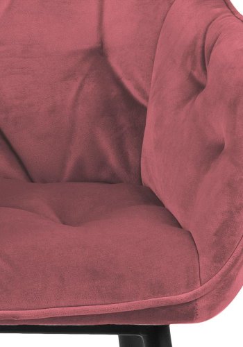 ACT NORDIC Brooke spisebordsstol, m. armln - koral polyester og sort metal