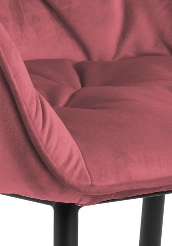 ACT NORDIC Brooke spisebordsstol, m. armln - koral polyester og sort metal