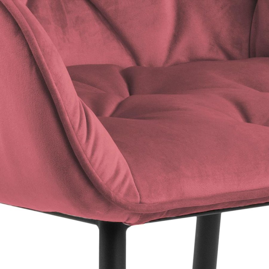 ACT NORDIC Brooke spisebordsstol, m. armln - koral polyester og sort metal