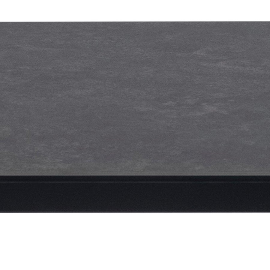 ACT NORDIC Brentford spisebord, rektangulr - sort Fairbanks keramik og sort metal (200x90)